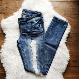 Distressed jeans